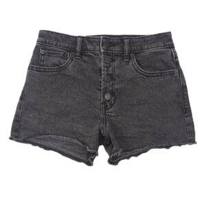 Gap High Rise Denim Shorts Cut Off Raw Hem Button Fly Vintage Wash Jean Bottoms